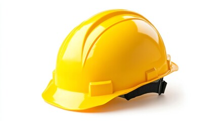 Yellow safety helmet isolated on a white background