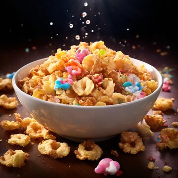 bowl cereal with candy and candis