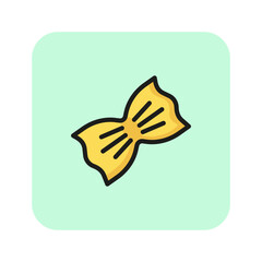 Farfalle pasta line icon. Cooking, menu, nutrition. Gourmet concept. Vector illustration can be used for topics like dinner, Italian cuisine, restaurant