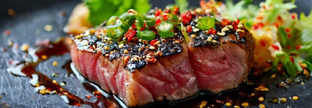piece tuna with sesame and sesame spe