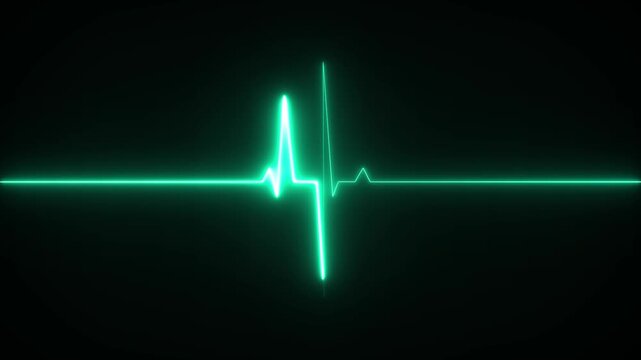 Neon heartbeat symbol. Illustration of the heartbeat and pulse rate signal of an abstract neon energy.