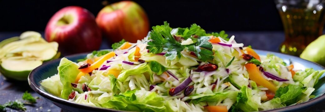 bowl salad with apples and celer