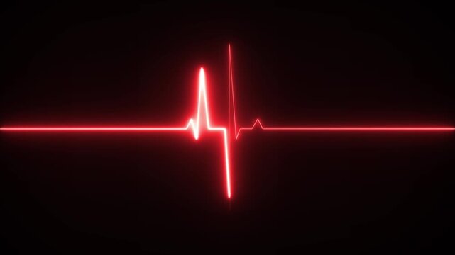 Neon heartbeat symbol. Illustration of the heartbeat and pulse rate signal of an abstract neon energy.