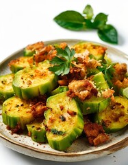 plate food with zu and bacon