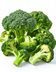 pile broccoles on white surface
