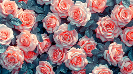 Fototapeta premium Sweet flowers watercolor seamless pattern for beauty products or others