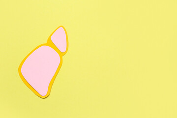 Pink paper liver on yellow background