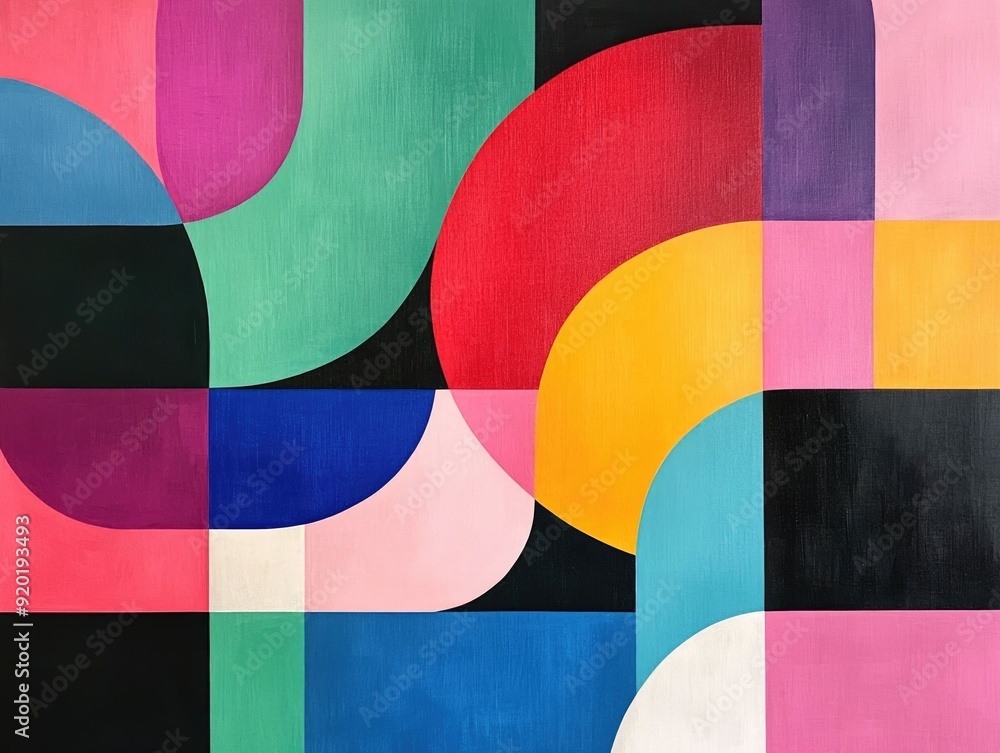 Aufkleber vibrant freeform shapes in bold contrasting colors create a dynamic and captivating abstract digital