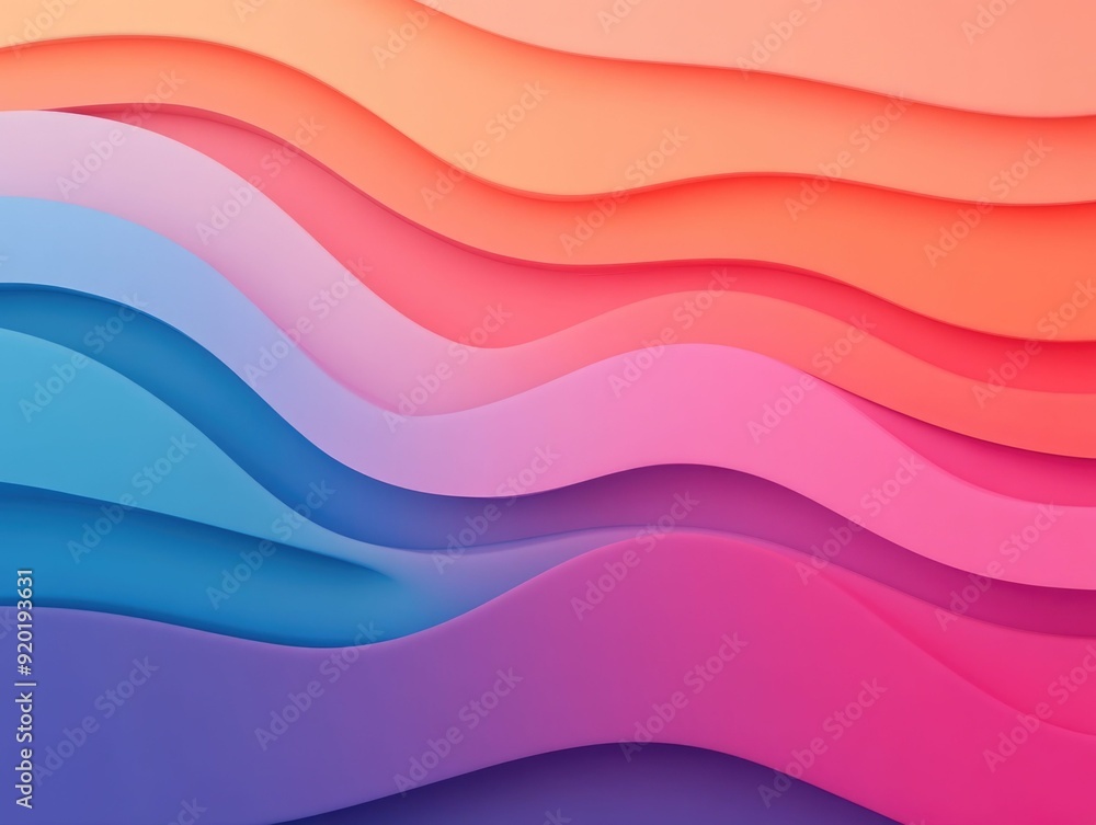 Poster soothing organic gradient shapes in abstract digital art composition with soft edges and flowing cur