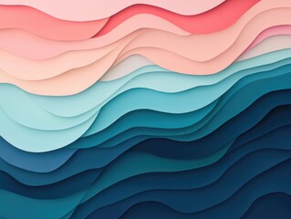 Serene and Harmonious Abstract Art Composition Featuring Organic Gradient Shapes with Soft Smooth Edges Creating a Calming and Elegant Visual Experience
