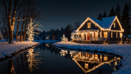 Fototapeta premium house on the river