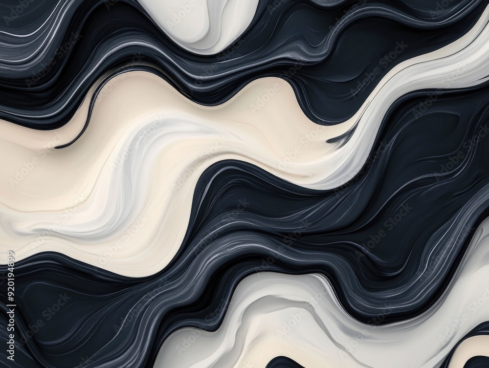 Poster mesmerizing abstract pattern with fluid interlocking shapes in a seamless harmonious composition cap