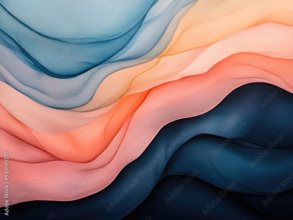 Poster captivating abstract art composition featuring overlapping organic forms with transparent layered an