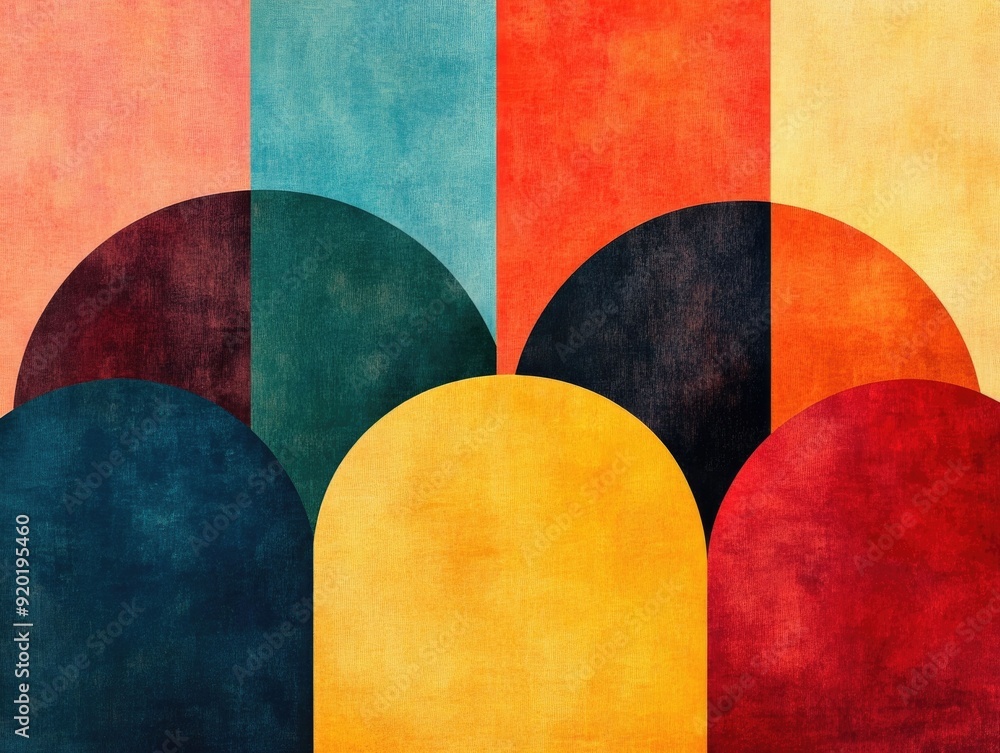 Poster soft rounded shapes and elegant gradients create a tranquil serene and harmonious abstract art desig