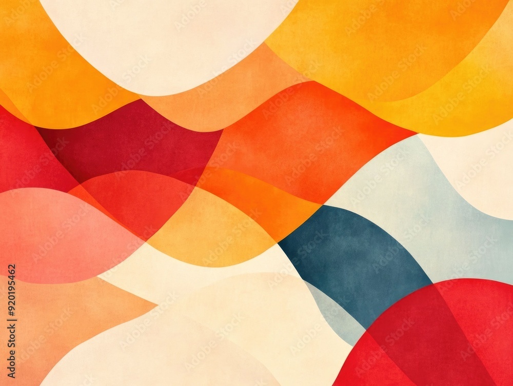 Poster soft and fluid abstract art composition with smooth rounded shapes and gradients featuring a calming