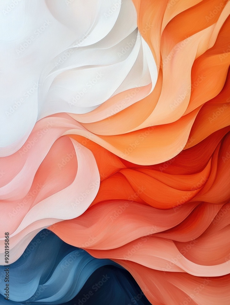Poster mesmerizing abstract art featuring undulating ribbon like shapes in a captivating flow of vibrant co