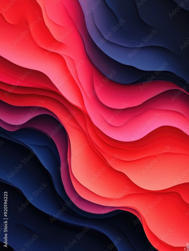 Poster elegant abstract art featuring fluid dimensional shapes with gradient shading and soft shadow effect