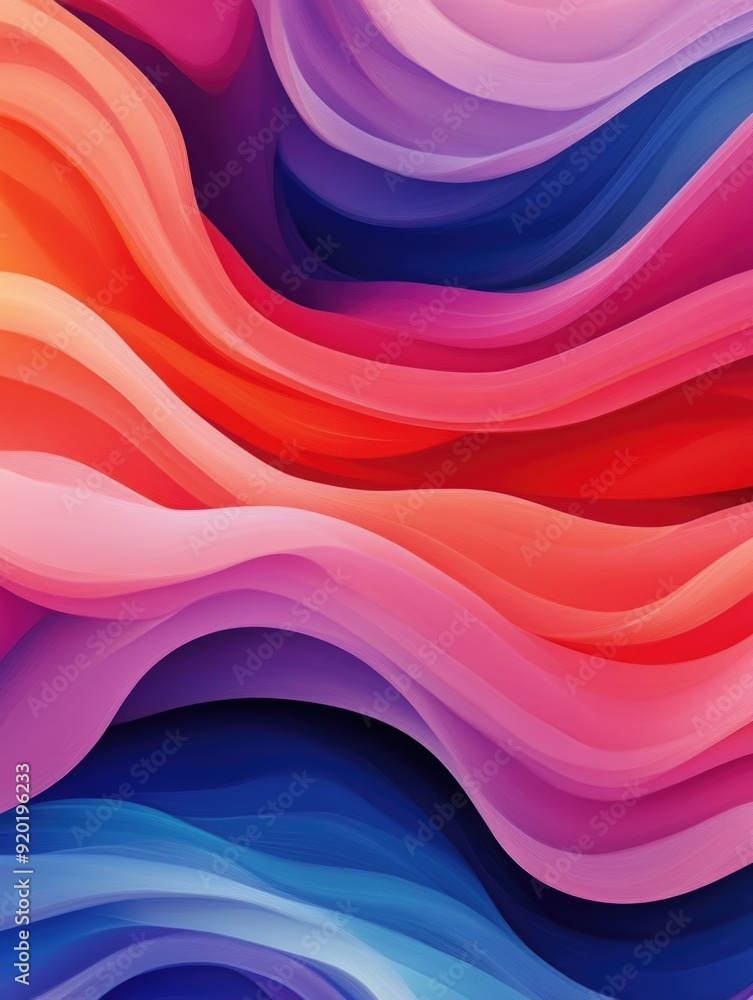 Poster captivating abstract art design featuring fluid dimensional gradient shapes with smooth shadow effec