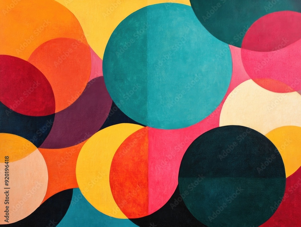 Poster captivating circular abstract patterns composed of organic flowing shapes in a balanced harmonious c