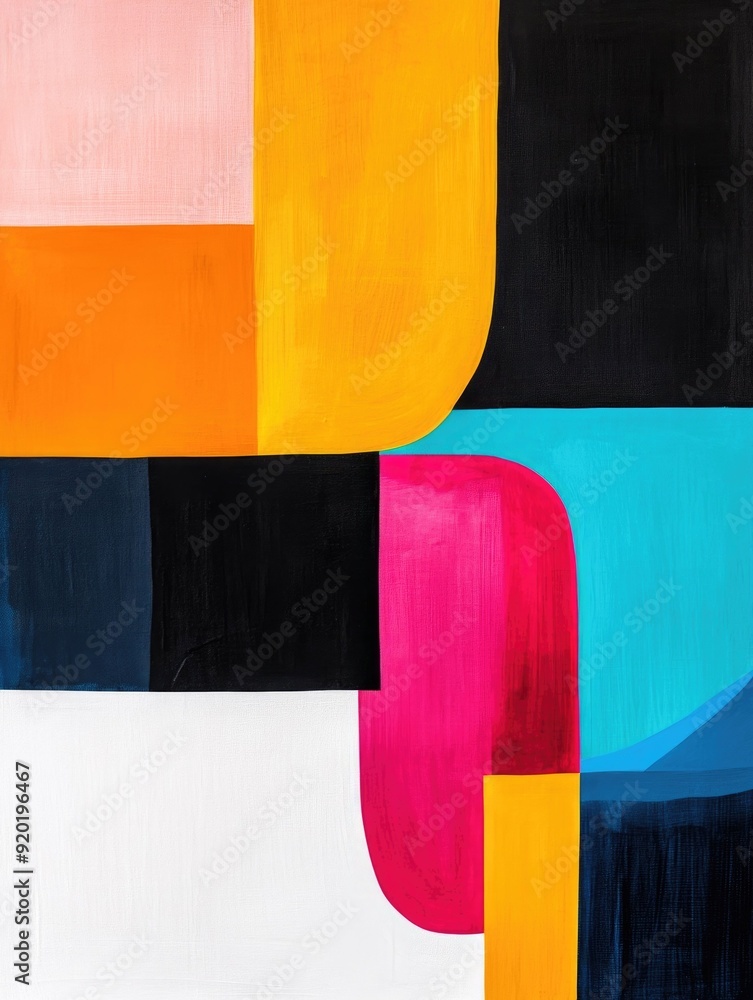 Aufkleber freeform shapes with bold outlines and soft interiors an abstract art composition with defined and d