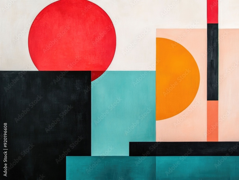 Poster captivating abstract art composition featuring a blend of organic shapes and geometric elements crea