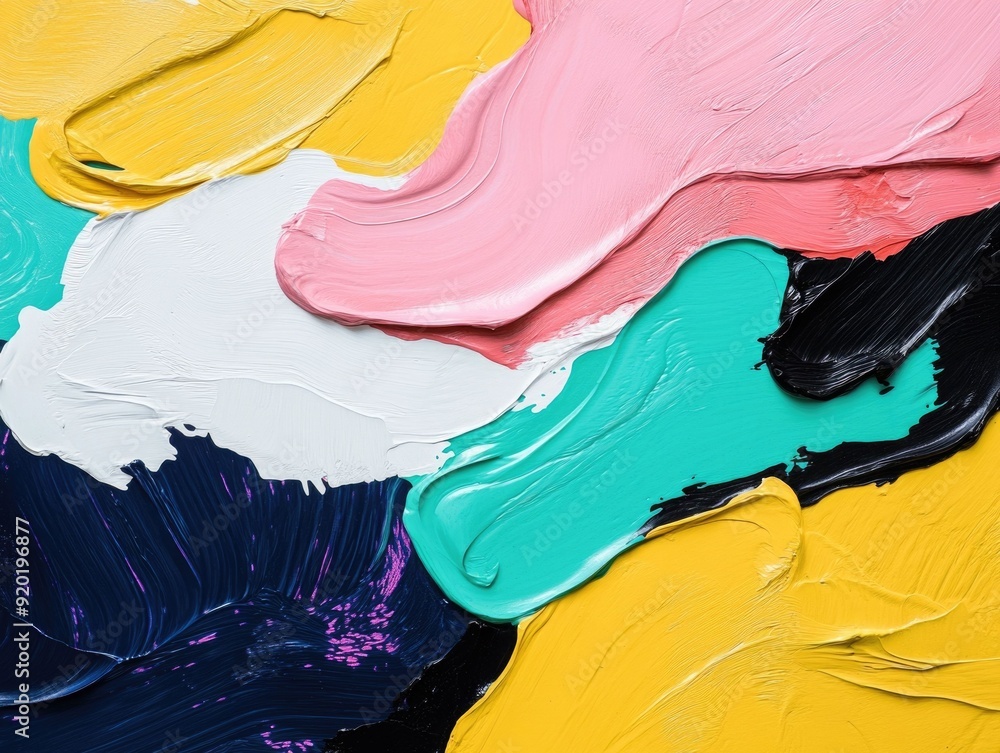 Poster vibrant amorphous shapes with textured surfaces in a dynamic abstract composition colorful modern an