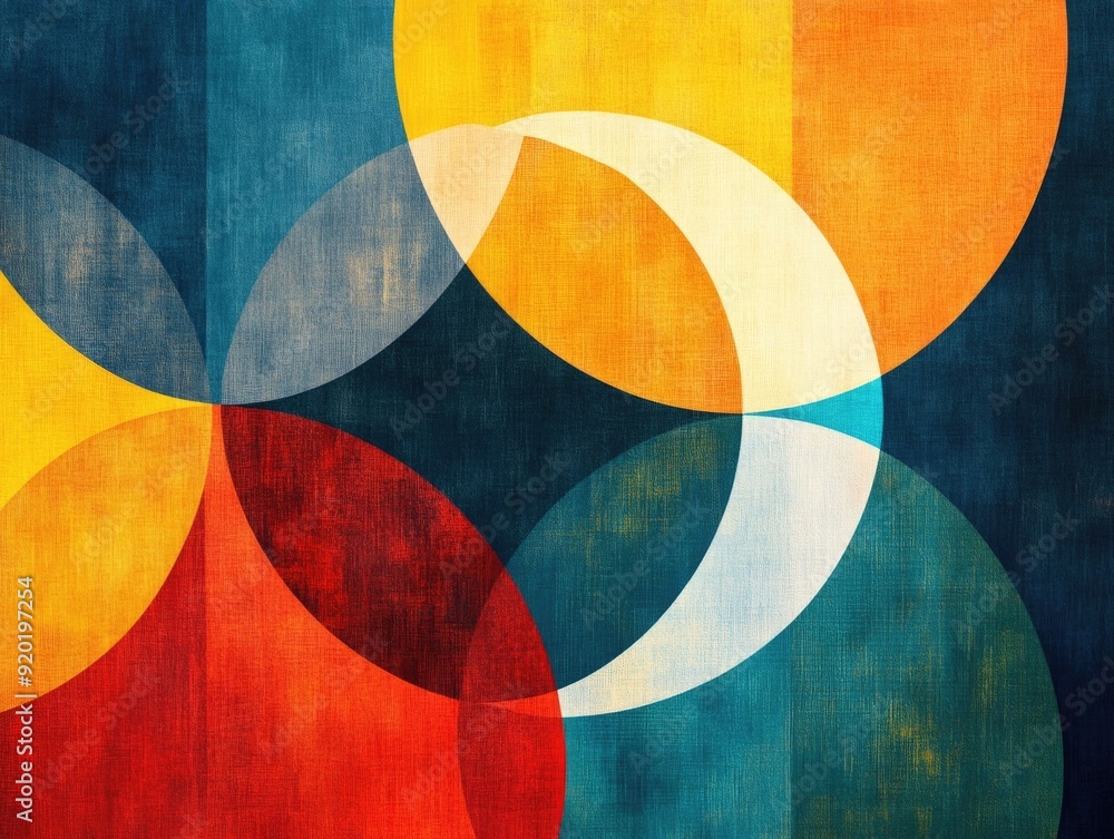 Poster overlapping organic shapes and soft focus create a mesmerizing layered abstract composition with a m