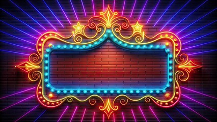 Glowing neon sign for a Freak Show with vibrant colors and intricate design, Freak Show, neon sign, colorful, vibrant