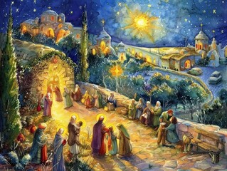 Fototapeta premium Cheerful depictions of Christian holidays