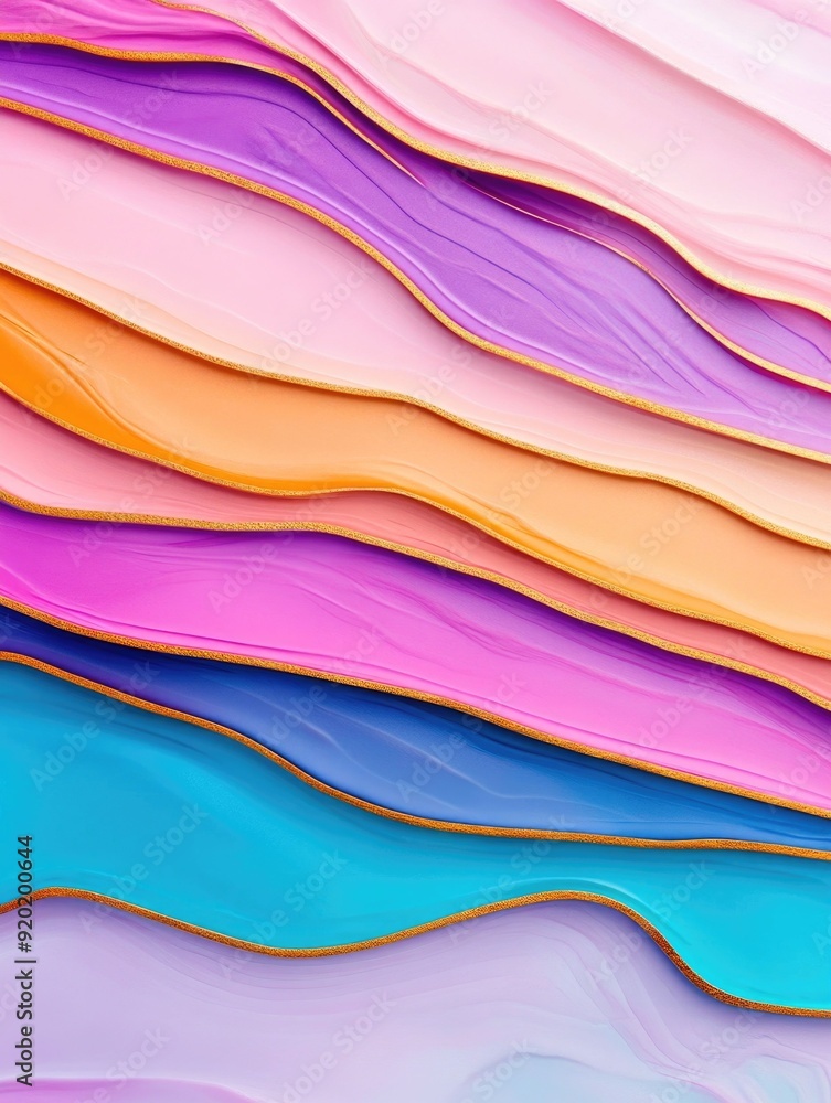 Poster captivating abstract art composition featuring a seamless blend of organic forms and a vibrant metal