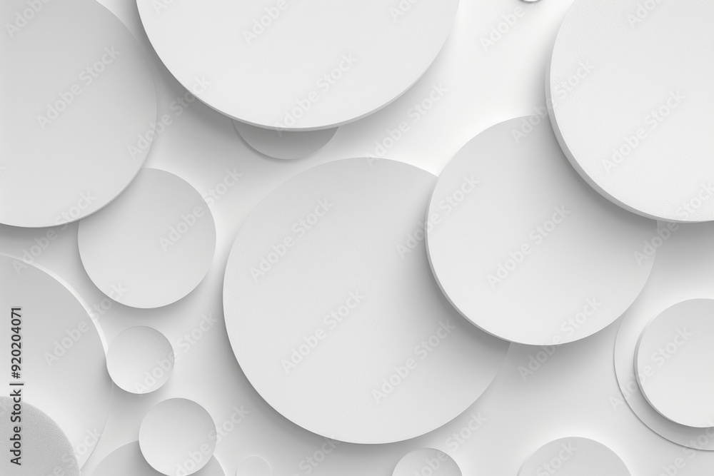 Poster white circles on a wall, perfect for background or texture image