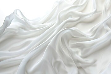 Obraz premium A close-up shot of a white cloth lying flat on a table, ready for use