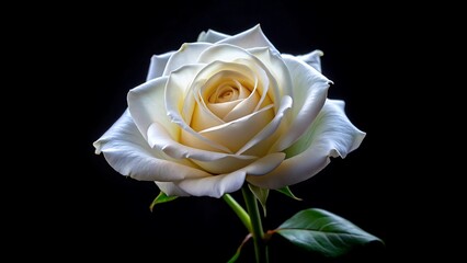 White Rose isolated on black background, High resolution image