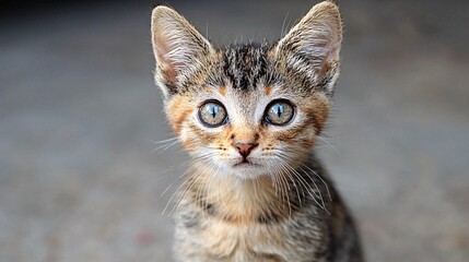 Obraz premium A Heartfelt Moment Featuring a Kitten with Sad Eyes and Damp Fur Evoking Deep Emotion