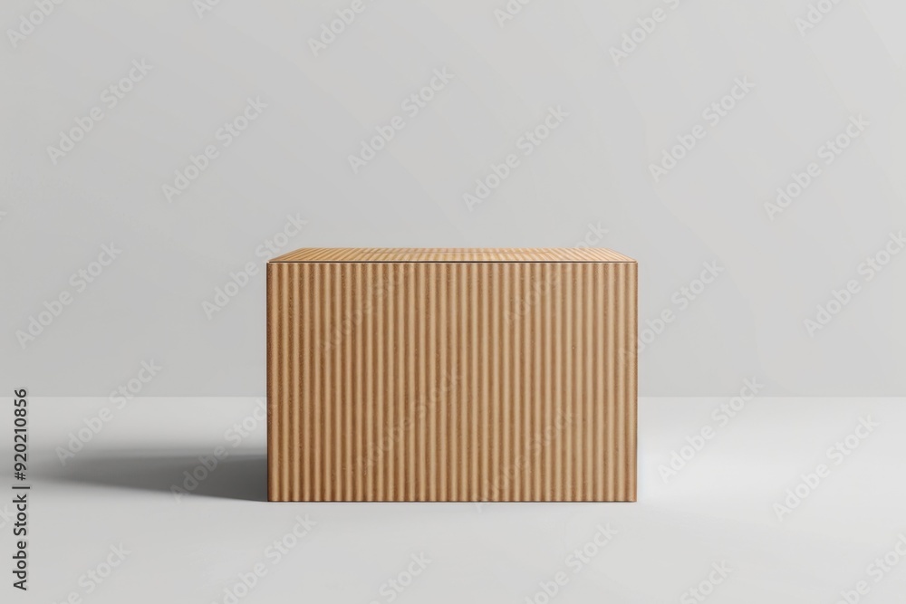 Poster a simple cardboard box sitting on a table