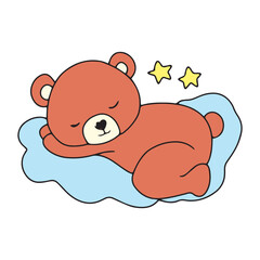 baby bear different pose. baby bear sleep on clous, bear cooking cakes, bear on blank banner, bear eaten soup, bear happy picnic, 