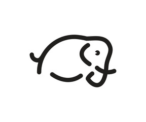 Elephant outline icon logo design template