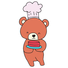 baby bear different pose. baby bear sleep on clous, bear cooking cakes, bear on blank banner, bear eaten soup, bear happy picnic, 