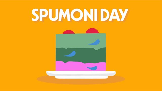 Animated video of Happy spumoni day with delicious spumoni