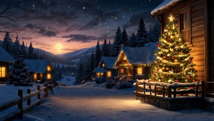 christmas tree at night