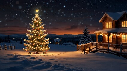 Fototapeta premium christmas night in the city