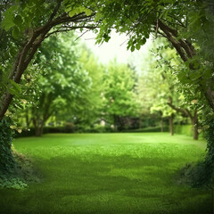 Obraz premium Nature product backdrop green backyard 