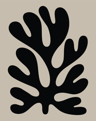 black sea coral abstract silhouette illustration