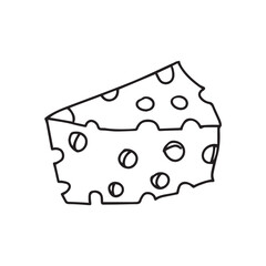 black line hand drawn breakfast foods, croissants, cheese, sandwiches, pancakes. coloring children books. coloring children books 