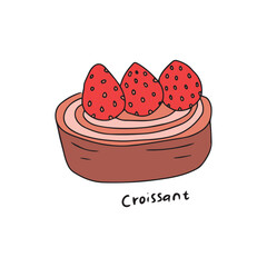fresh bread bakery element illustration design. breakfast, lunch, croissant, cheese, toast, strawberry jam, hotdog, sandwich