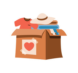 donation box full of clothes for charity