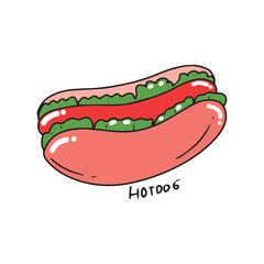 fresh bread bakery element illustration design. breakfast, lunch, croissant, cheese, toast, strawberry jam, hotdog, sandwich