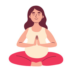 Pregnant Woman Doing Yoga Exercise