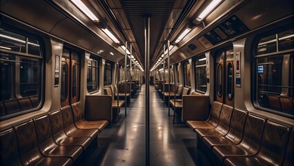 Fototapeta premium iside of a metro train