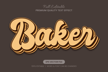 Baker Script Editable Text Effect, Font Graphic Style